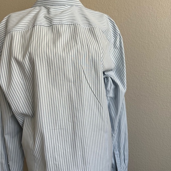 Hugo Boss 16.5 Fitted Shirt Long Sleeve Button Down Gray Grey Stripe Cotton MINT - Picture 5 of 11